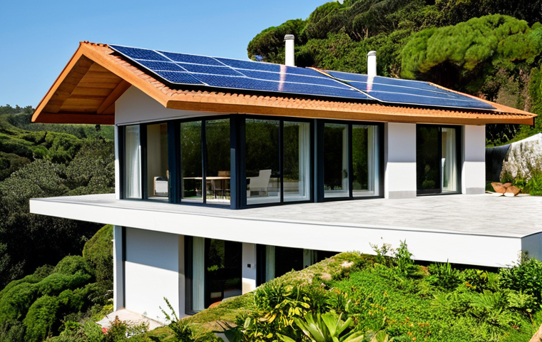 Positive Energy Building**

"A modern, eco-friendly house in Sintra, Portugal, showcasing solar panels on the roof, surrounded by lush greenery, fully clothed people admiring the architecture, appropriate attire, safe for work, perfect anatomy, correct proportions, natural pose, well-formed hands, proper finger count, natural body proportions, daytime, professional architecture photography, high quality, modest design."

**