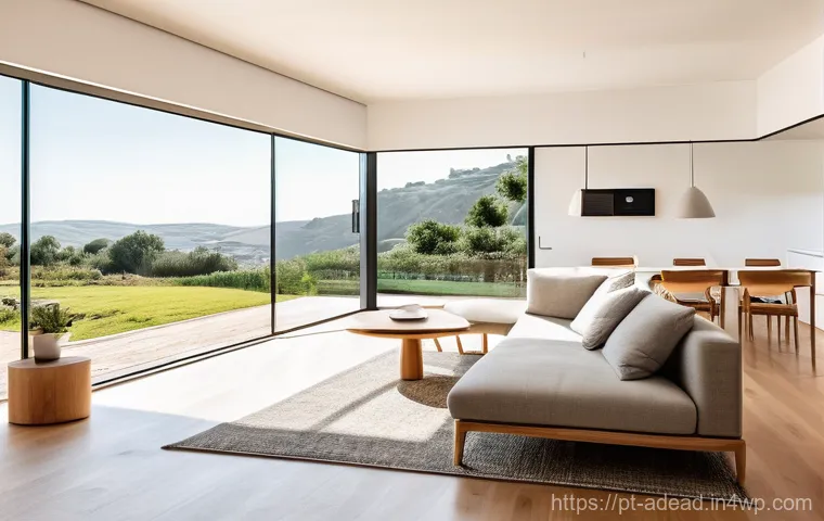 에너지 포지티브 건축과 기술 혁신의 미래 - A vibrant, modern single-family home in a sunny Portuguese landscape, designed with positive energy ...