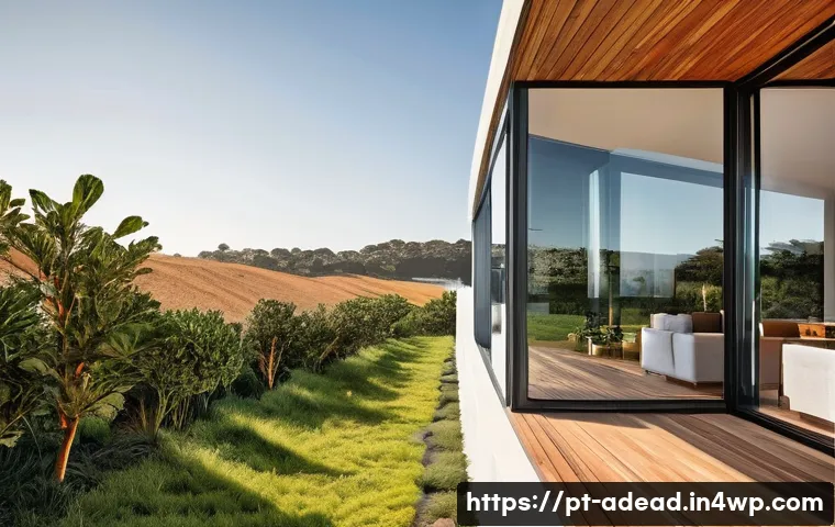 에너지 포지티브 건축과 환경 인식 - **Prompt:** "A beautifully designed, modern, energy-positive house set in a sun-drenched Portuguese ...