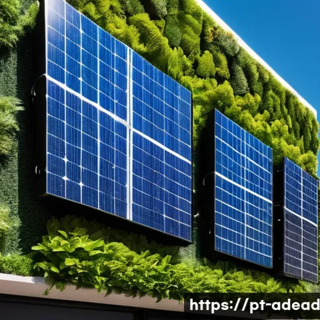 에너지 포지티브 건축의 글로벌 규범 - A modern sustainable urban building in São Paulo, Brazil, featuring solar bifacial panels on the roo...