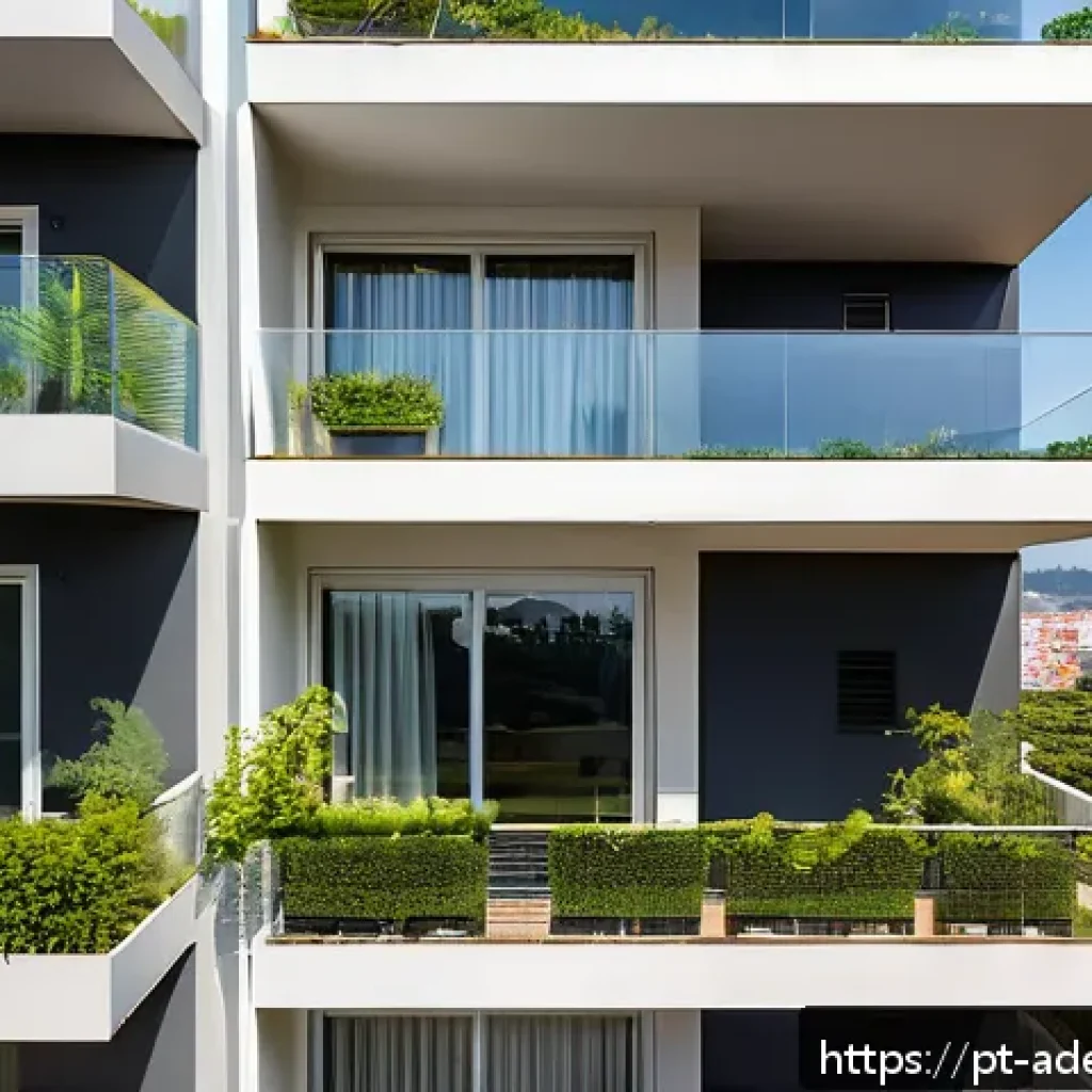 에너지 포지티브 건축과 건축 디자인 혁신 - A modern Brazilian urban apartment building with integrated solar photovoltaic panels on its rooftop...